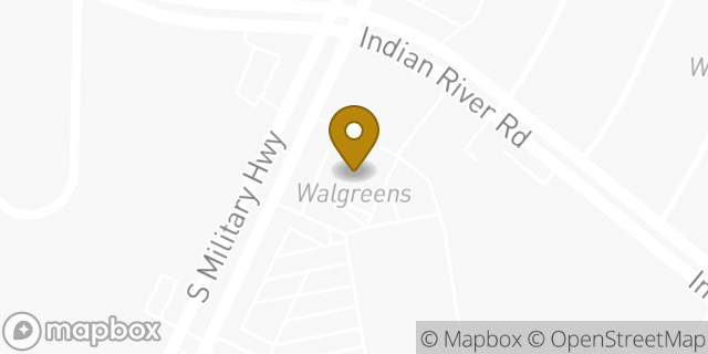 Map showing the location of ATM Walgreens in Virginia Beach, VA 23464