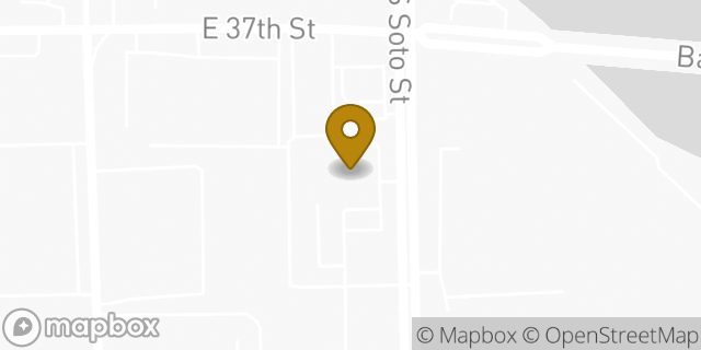 Map showing the location of Starbucks in Vernon, CA 90058