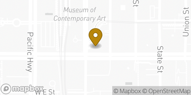 Map showing the location of Texas Roadhouse in San Diego, CA 92101