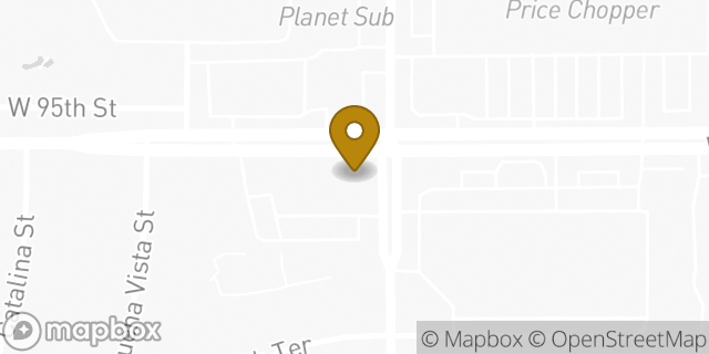 Map showing the location of Chase Bank in Leawood, KS 66206