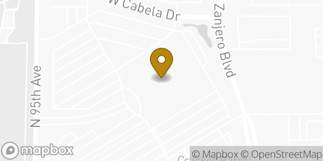 Map showing the location of Bass Pro Shops in Glendale, AZ 85305