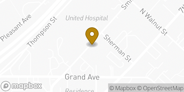 Map showing the location of Allina Health Cancer Institute – Radiation Oncology – St. Paul in St Paul, MN 55102