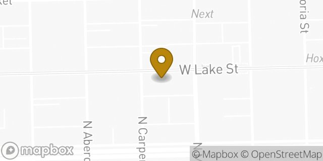 Map showing the location of Dunkin' in Chicago, IL 60607