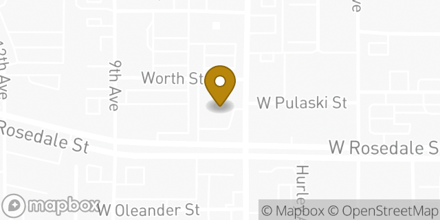 Map showing the location of Starbucks in Fort Worth, TX 76104