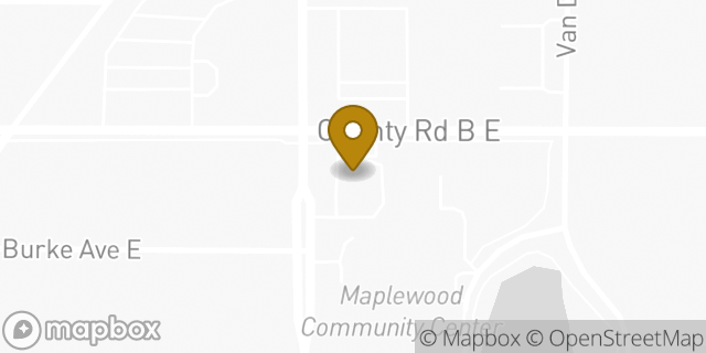 Map showing the location of Starbucks in Maplewood, MN 55109