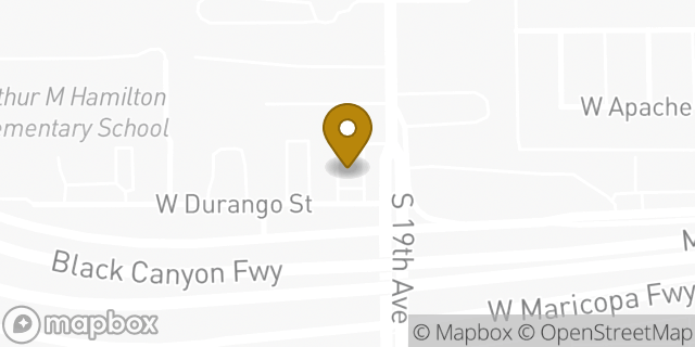 Map showing the location of 19th & Durango in Phoenix, AZ 85009