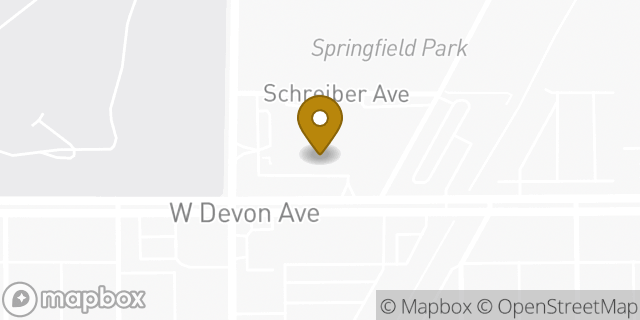 Map showing the location of Dunkin' in Lincolnwood, IL 60712