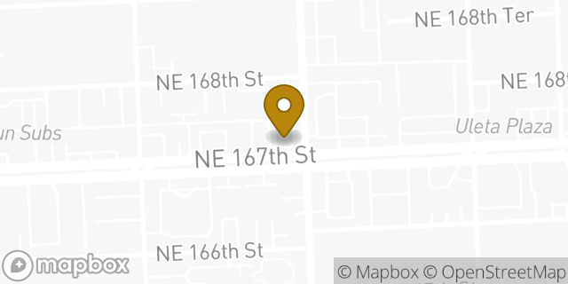 Map showing the location of Starbucks in Miami, FL 33162