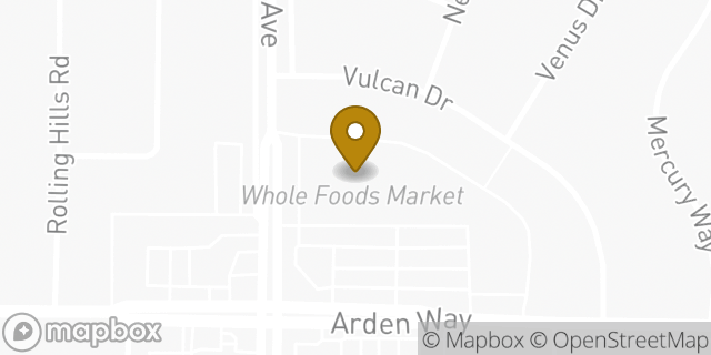Map showing the location of Whole Foods Market in Sacramento, CA 95864