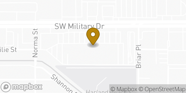 Map showing the location of Amazon Locker - Sincerity in San Antonio, TX 78221