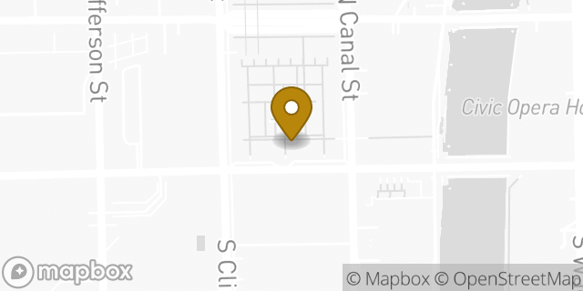 Map showing the location of Dunkin' in Chicago, IL 60661