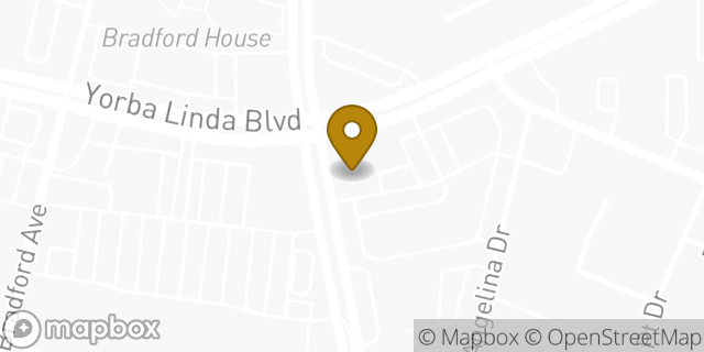 Map showing the location of Starbucks in Placentia, CA 92870