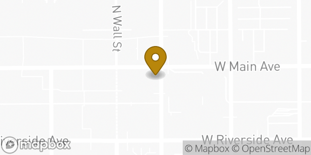 Map showing the location of Chase Bank in Spokane, WA 99201