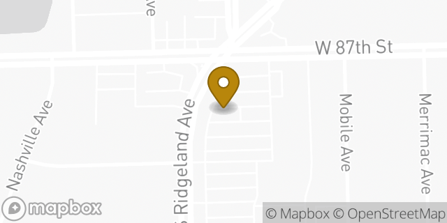 Map showing the location of Dunkin' in Oak Lawn, IL 60453