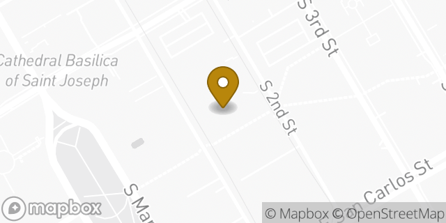 Map showing the location of Starbucks in San Jose, CA 95113