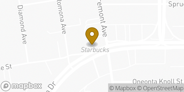 Map showing the location of Starbucks in South Pasadena, CA 91030