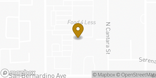 Map showing the location of Papa Johns Pizza in Colton, CA 92324