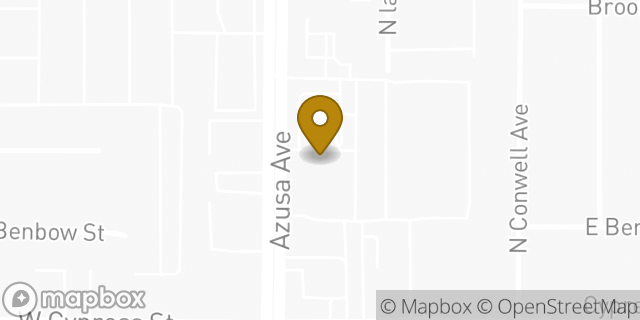 Map showing the location of Azusa in Covina, CA 91722