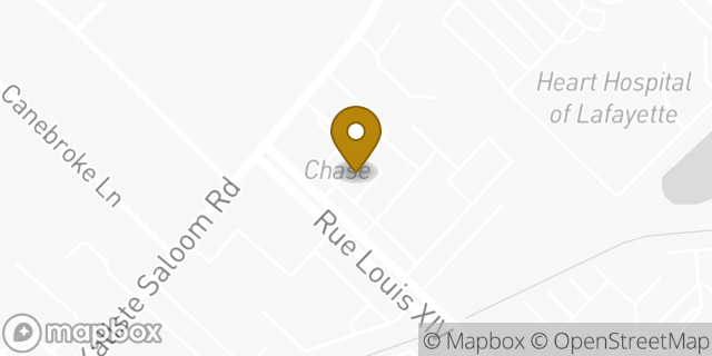 Map showing the location of Chase Bank in Lafayette, LA 70508
