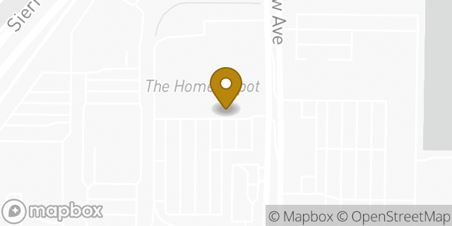 Map showing the location of Home Services at The Home Depot in Clovis, CA 93612