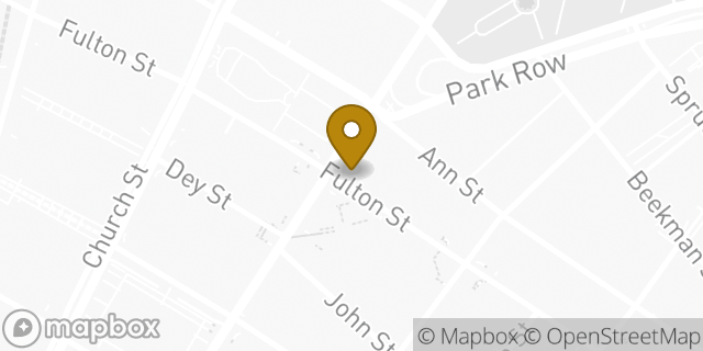 Map showing the location of Chase Bank in New York, NY 10038
