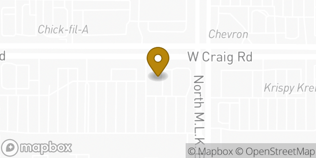 Map showing the location of LensCrafters in North Las Vegas, NV 89032