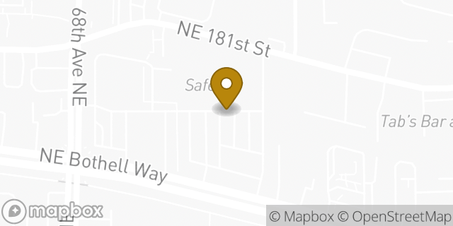 Map showing the location of Starbucks Coffee Company in Kenmore, WA 98028