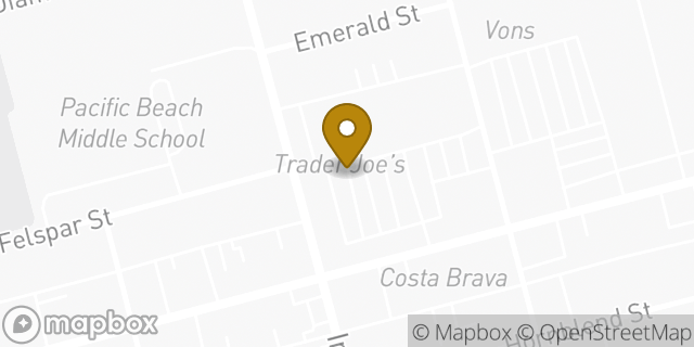 Map showing the location of Trader Joe's in San Diego, CA 92109