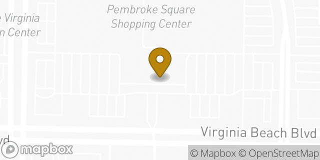 Map showing the location of J.Crew Factory in Virginia Beach, VA 23462