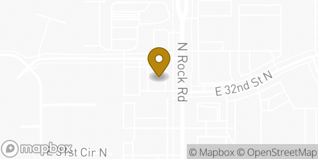 Map showing the location of Subway in Wichita, KS 67226