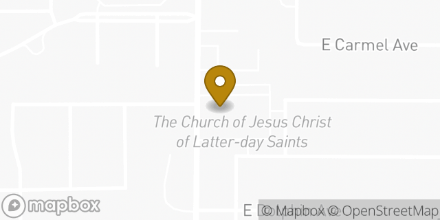 Map showing the location of The Church of Jesus Christ of Latter-day Saints in Mesa, AZ 85206