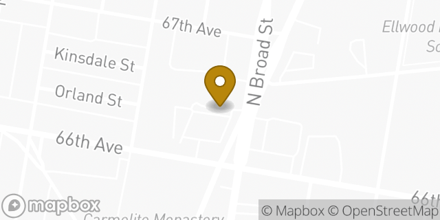 Map showing the location of Dunkin' in Philadelphia, PA 19126