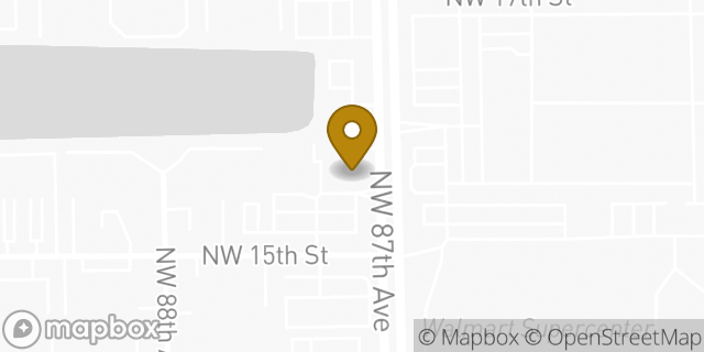 Map showing the location of LongHorn Steakhouse in Doral, FL 33172
