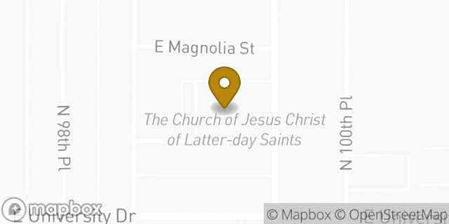 Map showing the location of The Church of Jesus Christ of Latter-day Saints in Mesa, AZ 85207