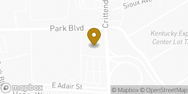 Map showing the location of Avis Car Rental in Louisville, KY 40209