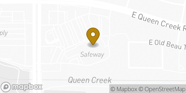 Map showing the location of Safeway in Queen Creek, AZ 85142