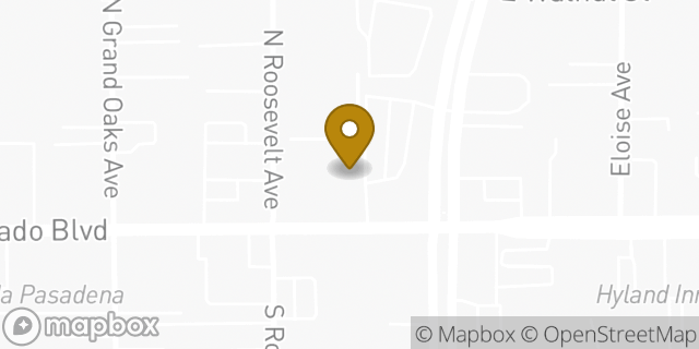 Map showing the location of The UPS Store in Pasadena, CA 91107