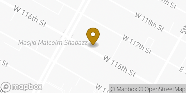 Map showing the location of Dunkin' in New York, NY 10026