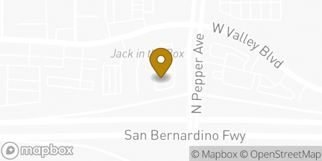 Map showing the location of Amazon Locker - Robemaker in Colton, CA 92324