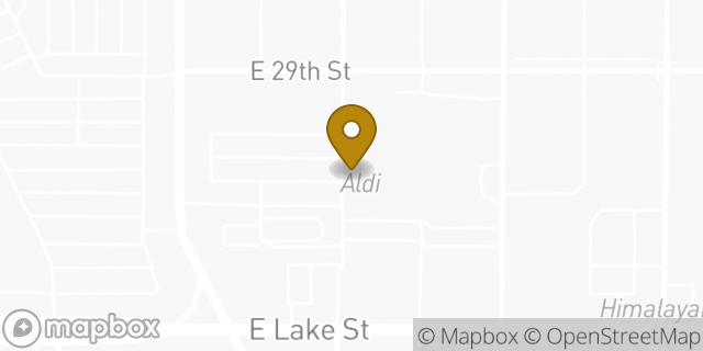 Map showing the location of Aldi in Minneapolis, MN 55406