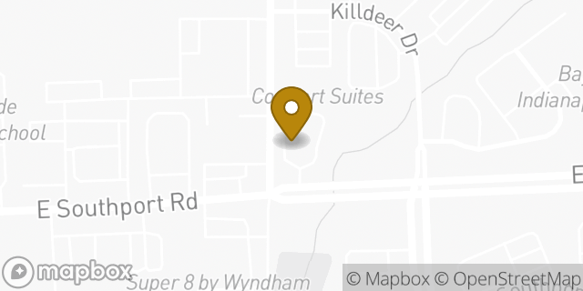 Map showing the location of ATM Speedway in Indianapolis, IN 46237