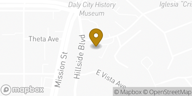 Map showing the location of The Church of Jesus Christ of Latter-day Saints in Daly City, CA 94014