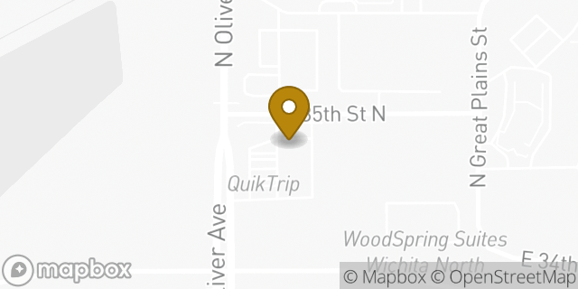 Map showing the location of QuikTrip in Wichita, KS 67220