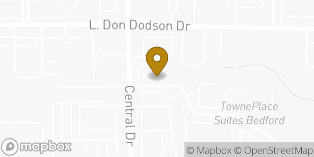 Map showing the location of Sonic Drive In in Bedford, TX 76021