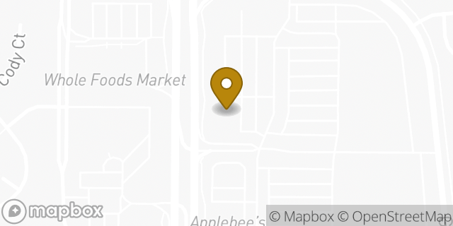 Map showing the location of Buffalo Wild Wings in Lakewood, CO 80123