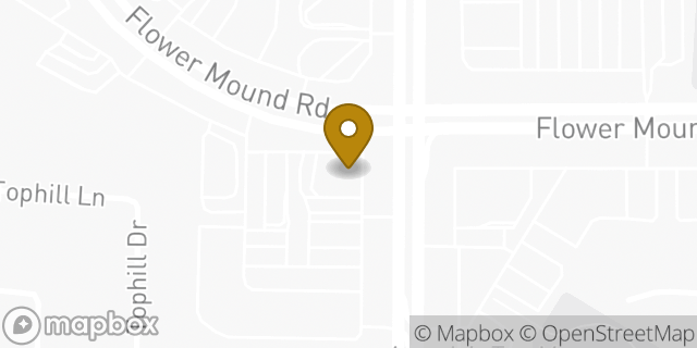 Map showing the location of Chase Bank in Flower Mound, TX 75022