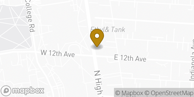 Map showing the location of Chase Bank in Columbus, OH 43201