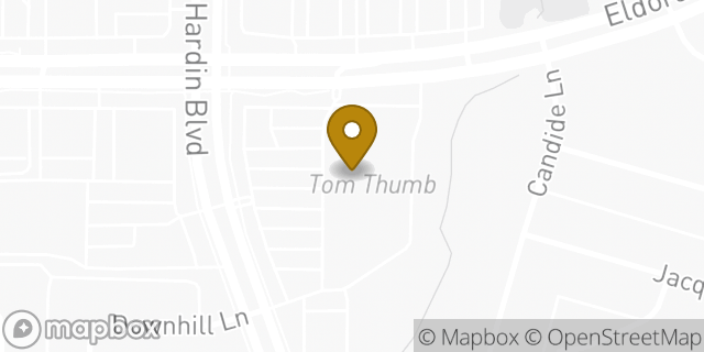 Map showing the location of Tom Thumb in McKinney, TX 75070