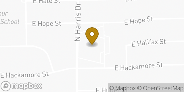 Map showing the location of The Church of Jesus Christ of Latter-day Saints in Mesa, AZ 85203