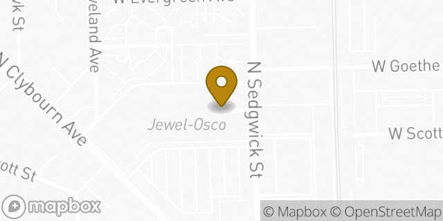 Map showing the location of Starbucks in Chicago, IL 60610